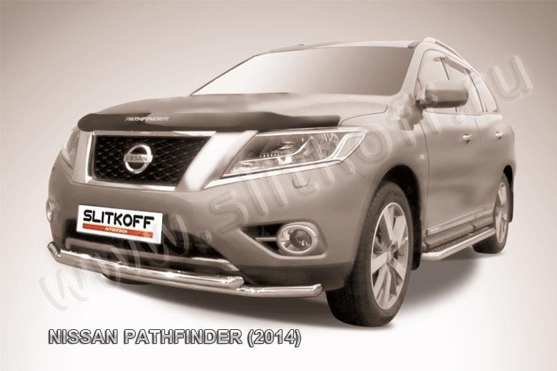 Slitkoff NIP14-005 защита переднего бампера d57+ d57 двойная Nissan Pathfinder (2014)