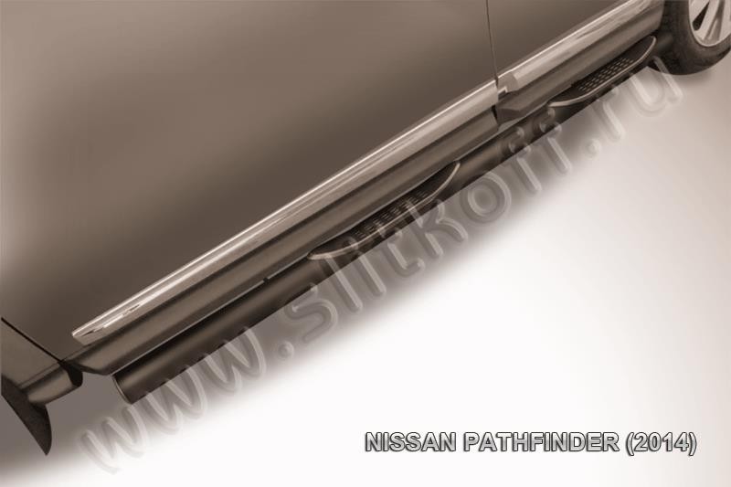Slitkoff NIP14-008B защита порогов d76 с проступями черная Nissan Pathfinder (2014)