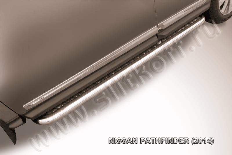 Slitkoff NIP14-010 защита порогов d57 с листом усиленная Nissan Pathfinder (2014)