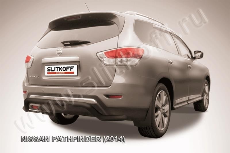 Slitkoff NIP14-012B защита заднего бампера d57 "волна" черная Nissan Pathfinder (2014)