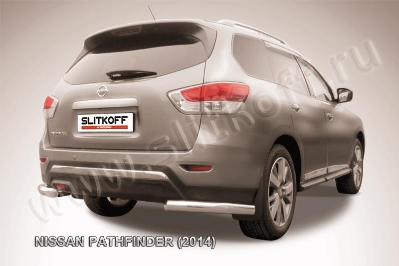 Slitkoff NIP14-016 защита заднего бампера уголки d76 Nissan Pathfinder (2014)