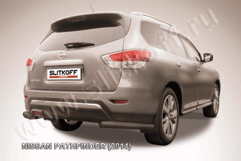 Slitkoff NIP14-016B защита заднего бампера уголки d76 черные Nissan Pathfinder (2014)