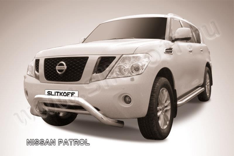 Slitkoff NIPAT002 защита переднего бампера d76 с защитой картера Nissan Patrol