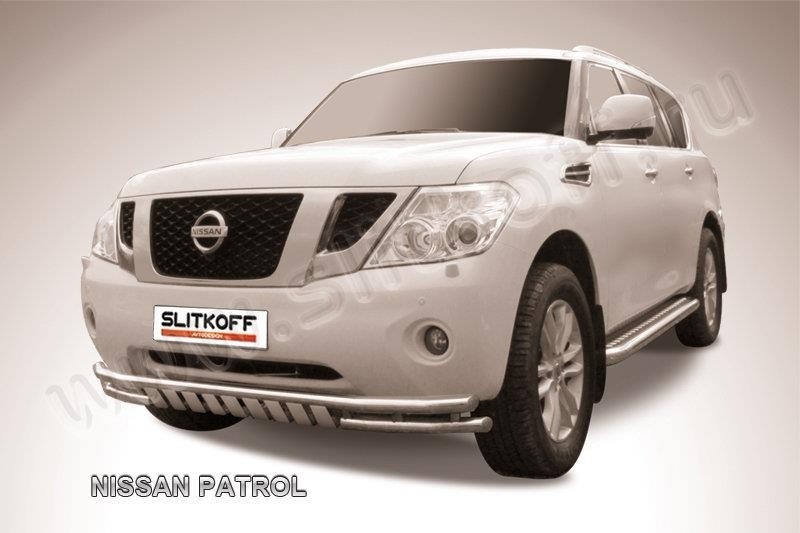 Slitkoff NIPAT005 защита переднего бампера d76 Nissan Patrol