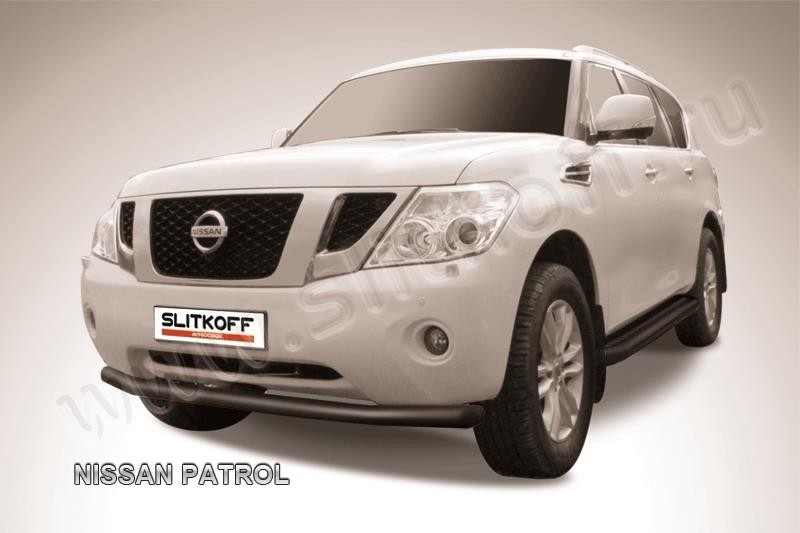 Slitkoff NIPAT005B защита переднего бампера d76 черная Nissan Patrol