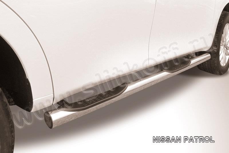 Slitkoff NIPAT010 защита порогов d76 с проступями Nissan Patrol