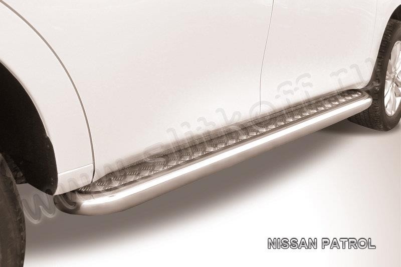Slitkoff NIPAT011 защита порогов d76 с листом Nissan Patrol