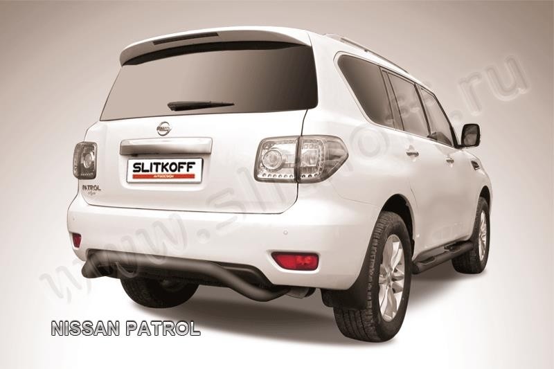 Slitkoff NIPAT014B защита заднего бампера d76 "скоба" черная Nissan Patrol