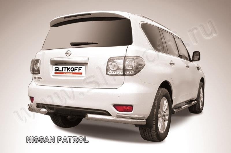 Slitkoff NIPAT018 защита заднего бампера уголки d76+ d42 двойные Nissan Patrol