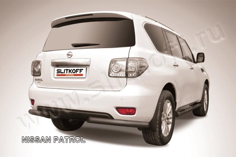 Slitkoff NIPAT019B защита заднего бампера уголки d76 черные Nissan Patrol