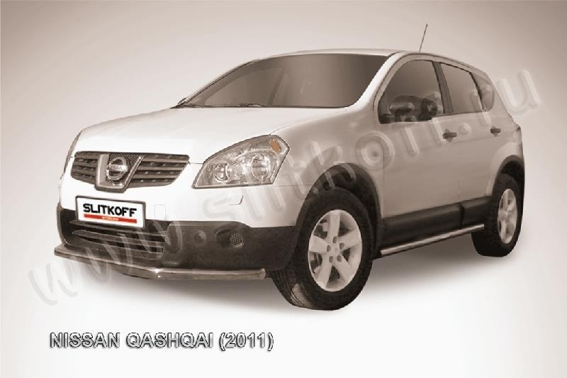 Slitkoff NIQ11-002 защита переднего бампера d57 длинная Nissan Qashqai (2011)