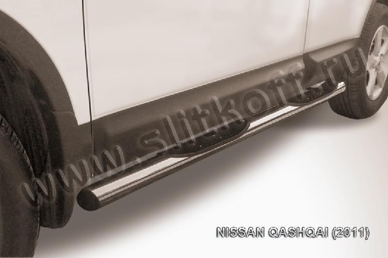 Slitkoff NIQ11-005 защита порогов d76 с проступями Nissan Qashqai (2011)