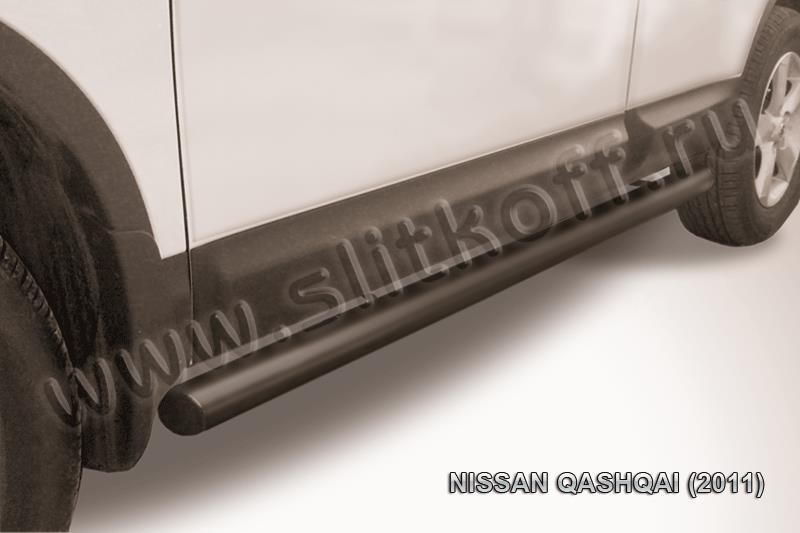 Slitkoff NIQ11-006B защита порогов d76 труба черная Nissan Qashqai (2011)