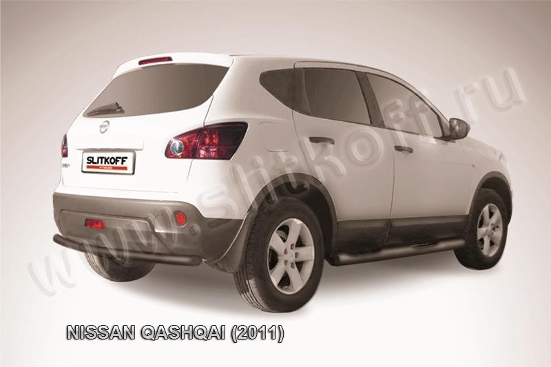 Slitkoff NIQ11-010B защита заднего бампера d57 черная Nissan Qashqai (2011)