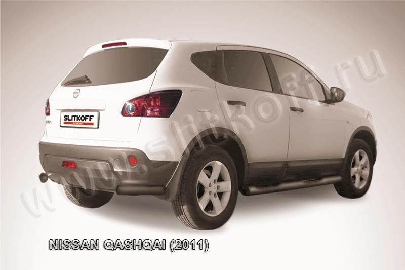 Slitkoff NIQ11-011B защита заднего бампера уголки d57 черные Nissan Qashqai (2011)