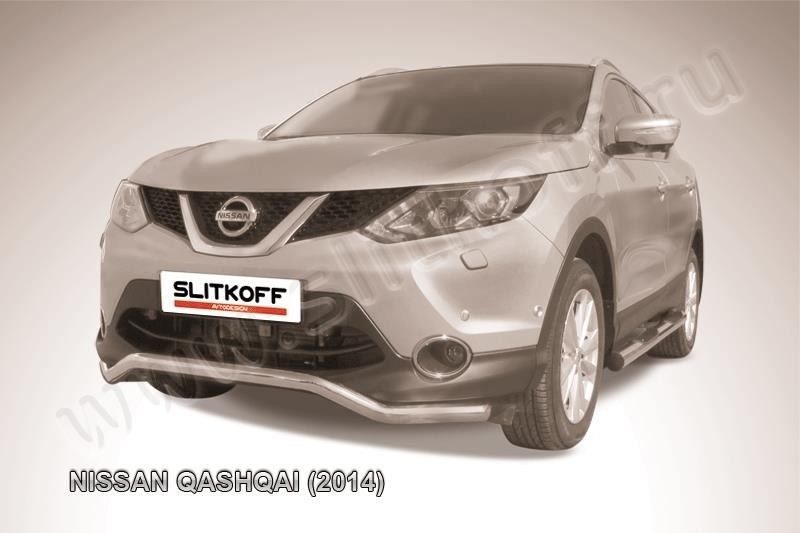 Slitkoff NIQ14-003 защита переднего бампера d57 "волна" Nissan Qashqai (2014)