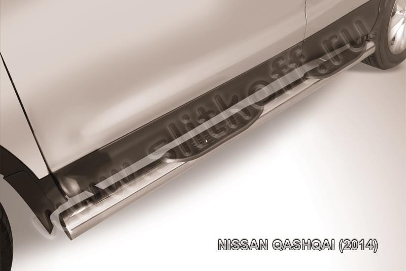 Slitkoff NIQ14-004 защита порогов d76 с проступями Nissan Qashqai (2014)