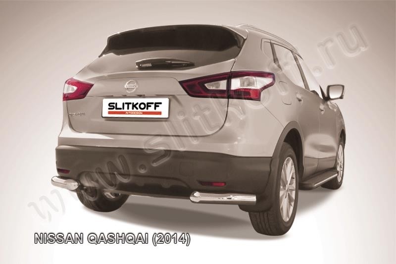 Slitkoff NIQ14-010 защита заднего бампера уголки d76 Nissan Qashqai (2014)