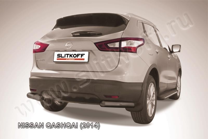 Slitkoff NIQ14-010B защита заднего бампера уголки d76 черные Nissan Qashqai (2014)