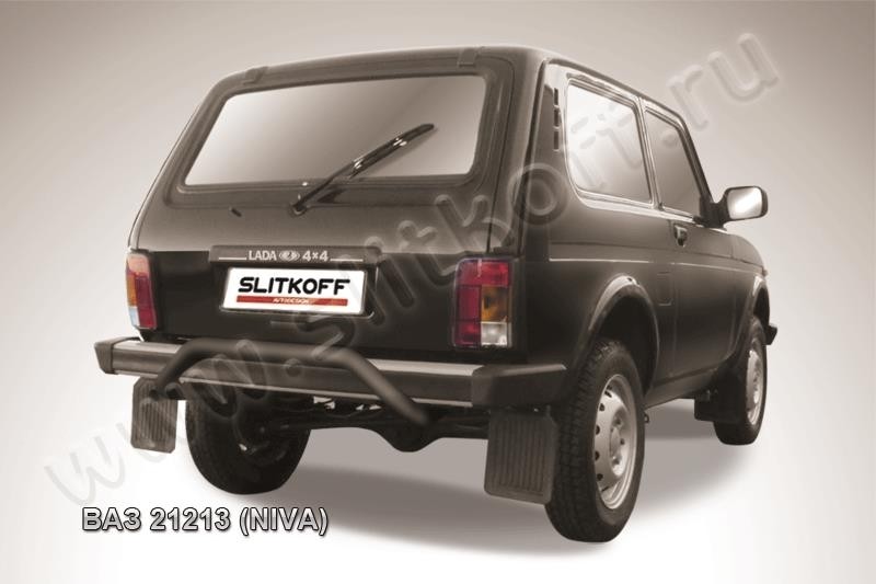 Slitkoff Niv010B защита заднего бампера d57 "скоба" черная Lada 4x4 (ВАЗ 21213 Нива)