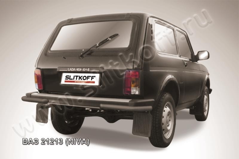Slitkoff Niv012B защита заднего бампера уголки d57 черные ВАЗ 21213 Нива (Lada4x4)