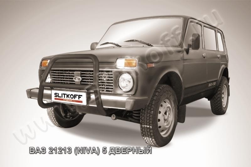 Slitkoff Nivd001B кенгурятник d57 высокий черный ВАЗ 21213 Нива 5-дверная