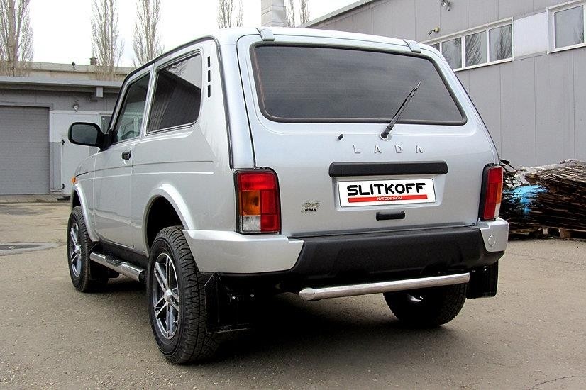 Slitkoff NivUR005 защита заднего бампера d57 короткая Нива Urban 3 дверн