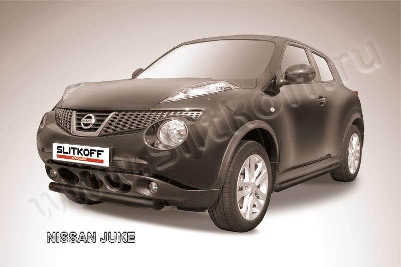 Slitkoff NJ2WD-002B защита переднего бампера d57 короткая черная Nissan Juke