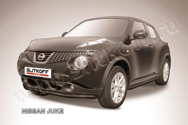 Slitkoff NJ2WD-004B защита переднего бампера d57 черная Nissan Juke