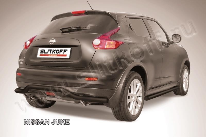 Slitkoff NJ2WD-009B защита заднего бампера d57 "волна" черная Nissan Juke