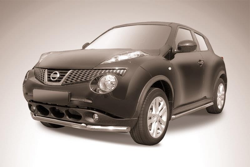 Slitkoff NJ4WD-003 защита переднего бампера d57+ d42 двойная Nissan Juke 4WD (2011)