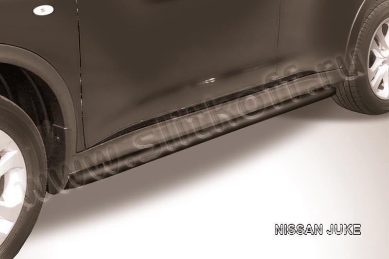 Slitkoff NJ4WD-008B защита порогов d42 с гибами черная Nissan Juke 4WD (2011)