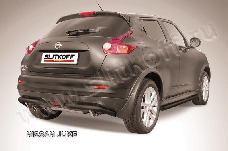 Slitkoff NJ4WD-010B защита заднего бампера уголки d57 черные Nissan Juke 4WD (2011)