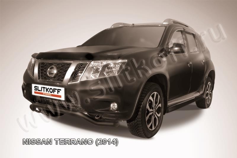 Slitkoff NTER14-001B защита переднего бампера d57 "волна" черная Nissan Terrano (2014)