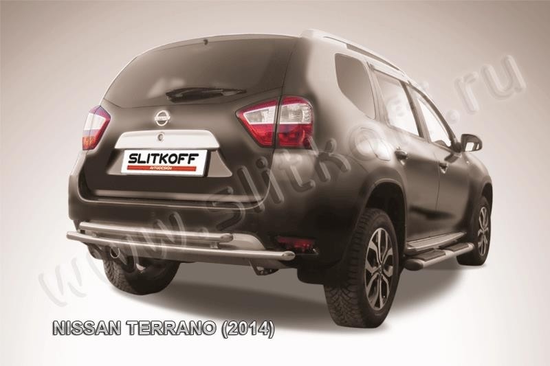 Slitkoff NTER14-009 защита заднего бампера d42 + d42 двойная Nissan Terrano (2014)