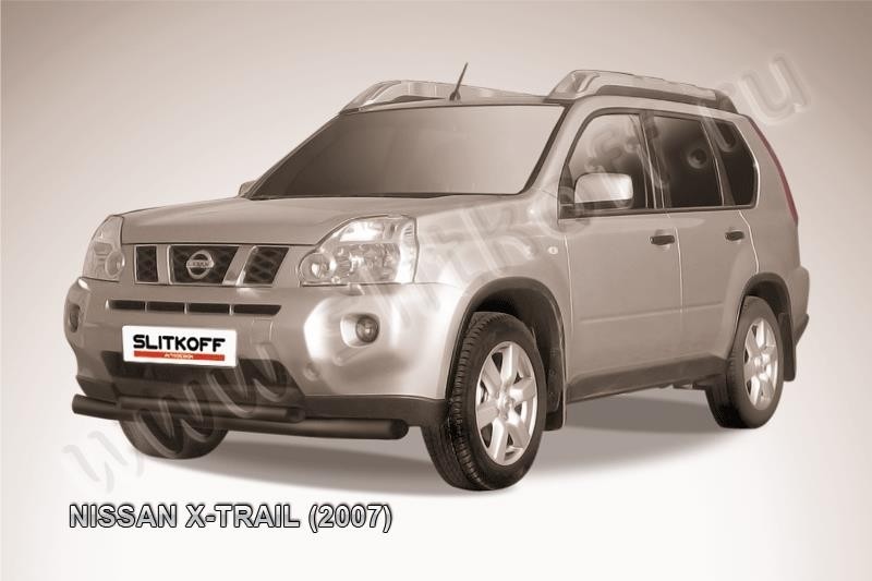Slitkoff NXT005B защита переднего бампера d76+ d57 двойная черная Nissan X-Trail (2007)