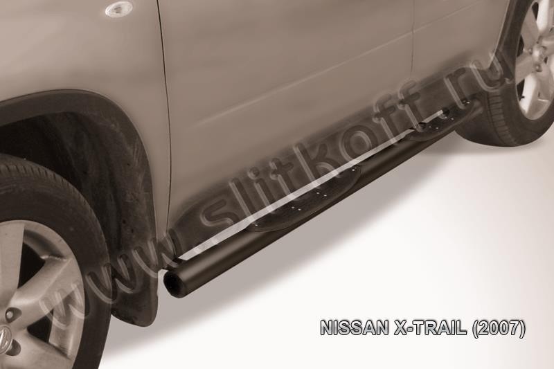 Slitkoff NXT006B защита порогов d76 с проступями черная Nissan X-Trail (2007)