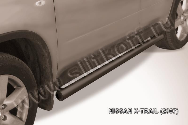 Slitkoff NXT007B защита порогов d76 труба черная Nissan X-Trail (2007)