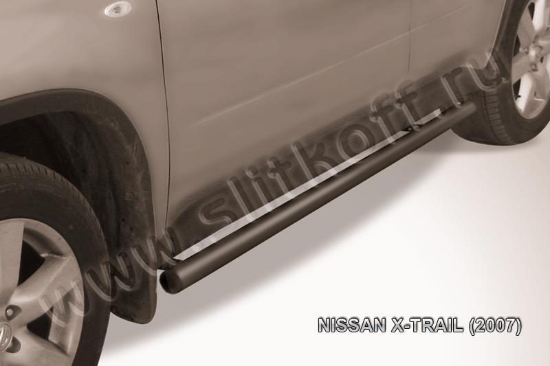 Slitkoff NXT008B защита порогов d57 труба черная Nissan X-Trail (2007)