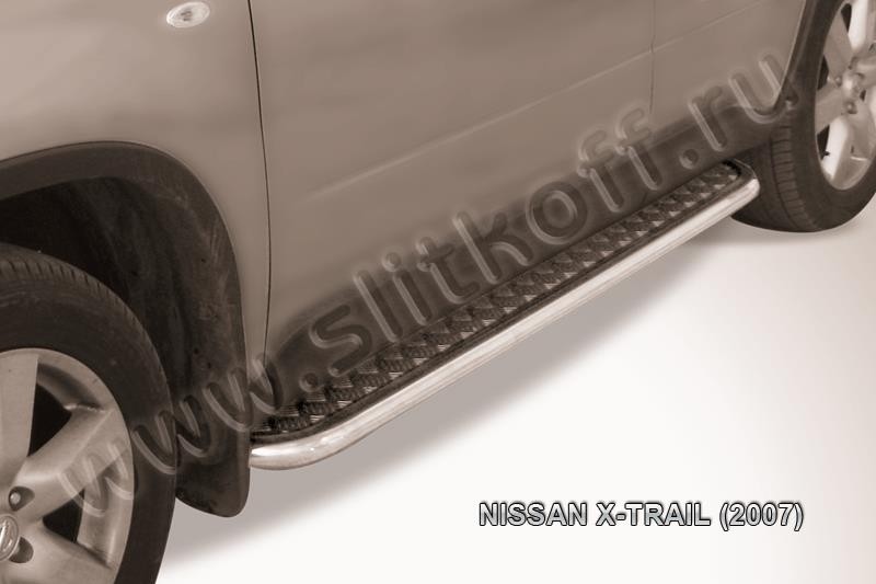 Slitkoff NXT009 защита порогов d42 с листом Nissan X-Trail (2007)