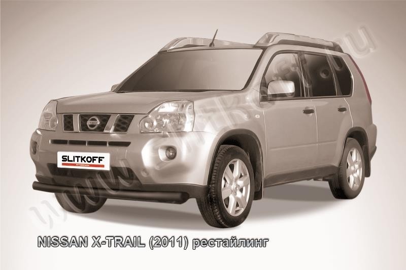 Slitkoff NXT11-002B защита переднего бампера d76 черная Nissan X-Trail (2011) рестайлинг