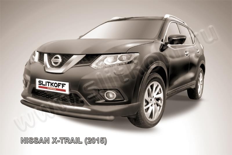 Slitkoff NXT15-005B защита переднего бампера d57 короткая черная Nissan X-Trail (2015)