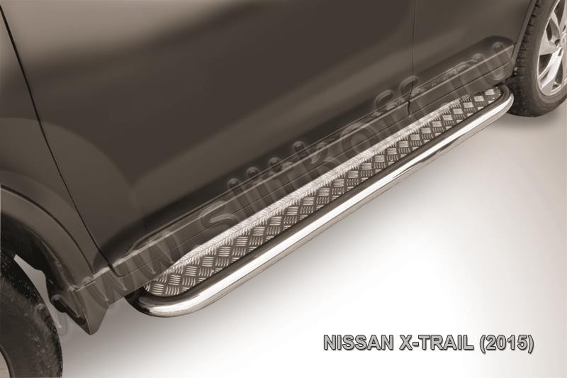 Slitkoff NXT15-007 защита порогов d57 с листом усиленная Nissan X-Trail (2015)