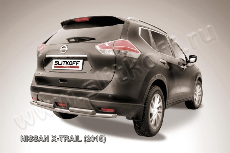 Slitkoff NXT15-008 защита заднего бампера d57+ d57 двойная Nissan X-Trail (2015)