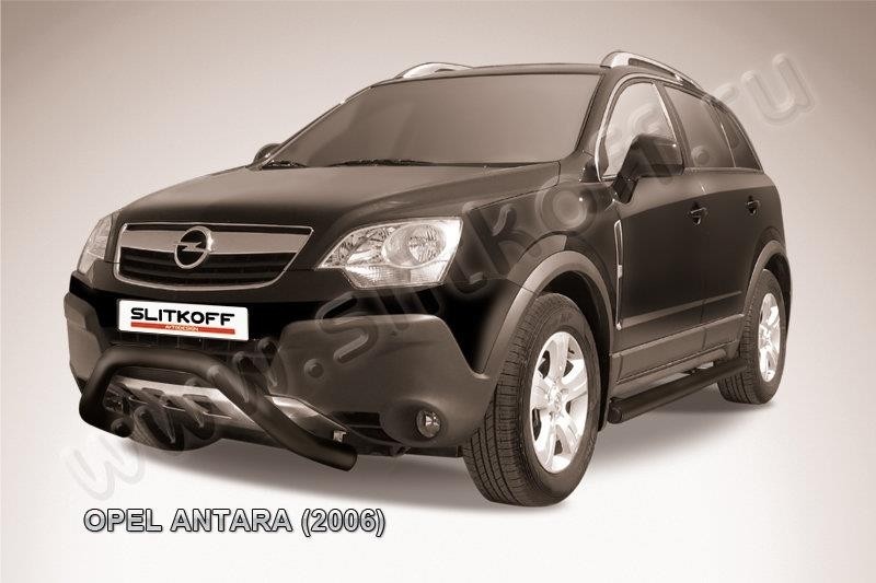 Slitkoff OPAN002B кенгурятник d76 низкий "мини" черный Opel Antara