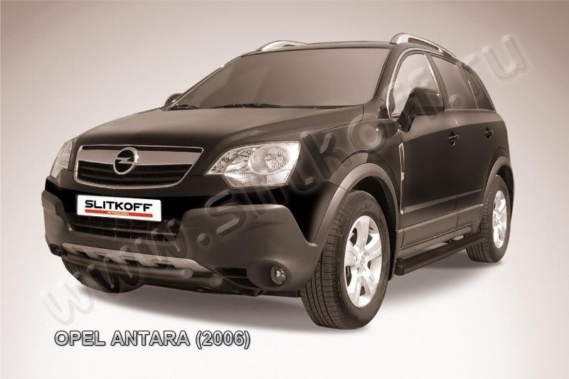 Slitkoff OPAN006B защита переднего бампера d57+ d57 двойная черная Opel Antara
