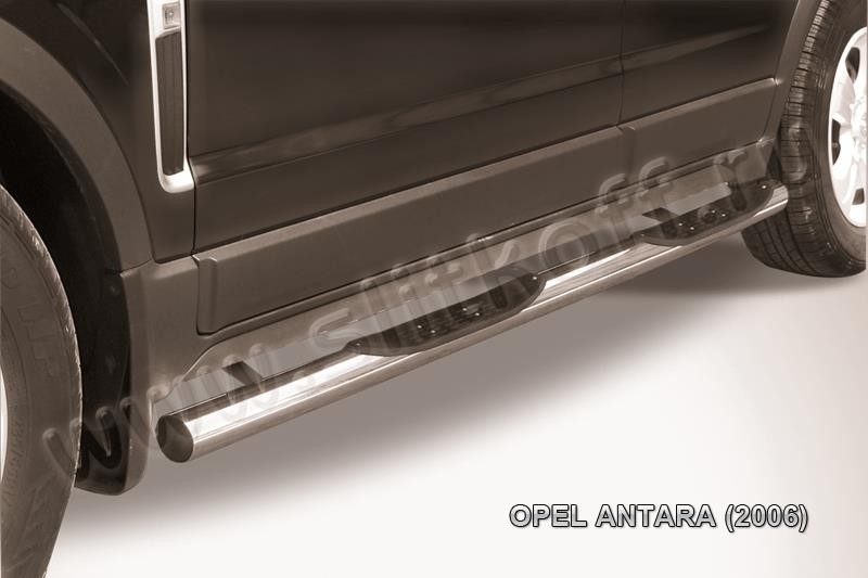 Slitkoff OPAN008 защита порогов d76 с проступями Opel Antara