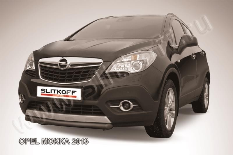 Slitkoff OPMOK13-005B защита переднего бампера d57 короткая черная Opel Mokka (2013)