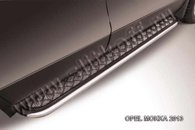 Slitkoff OPMOK13-007 защита порогов d42 с листом усиленная Opel Mokka (2013)