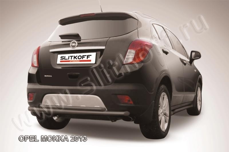 Slitkoff OPMOK13-010B защита заднего бампера d57+ d42 двойная радиусная черная Opel Mokka (2013)
